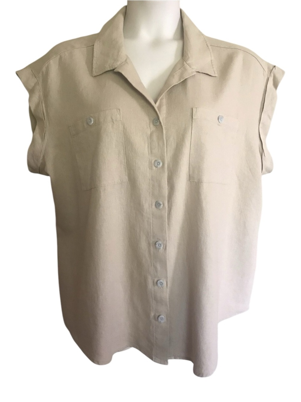 Isabel Maternity by Ingrid & Isabel Linen Blend Button Down Top